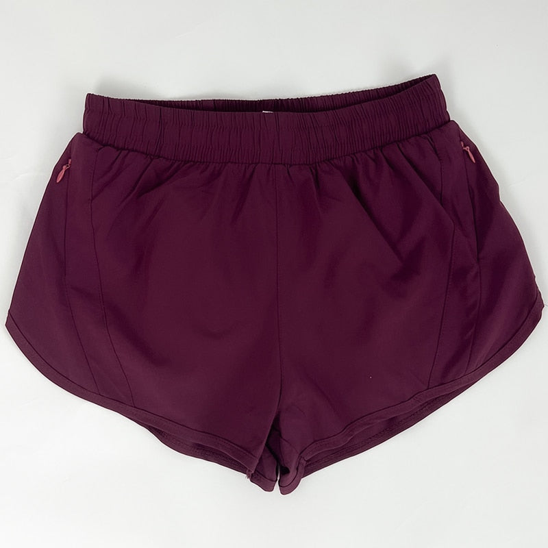 Women's Running Shorts with Side Zipper Pocket