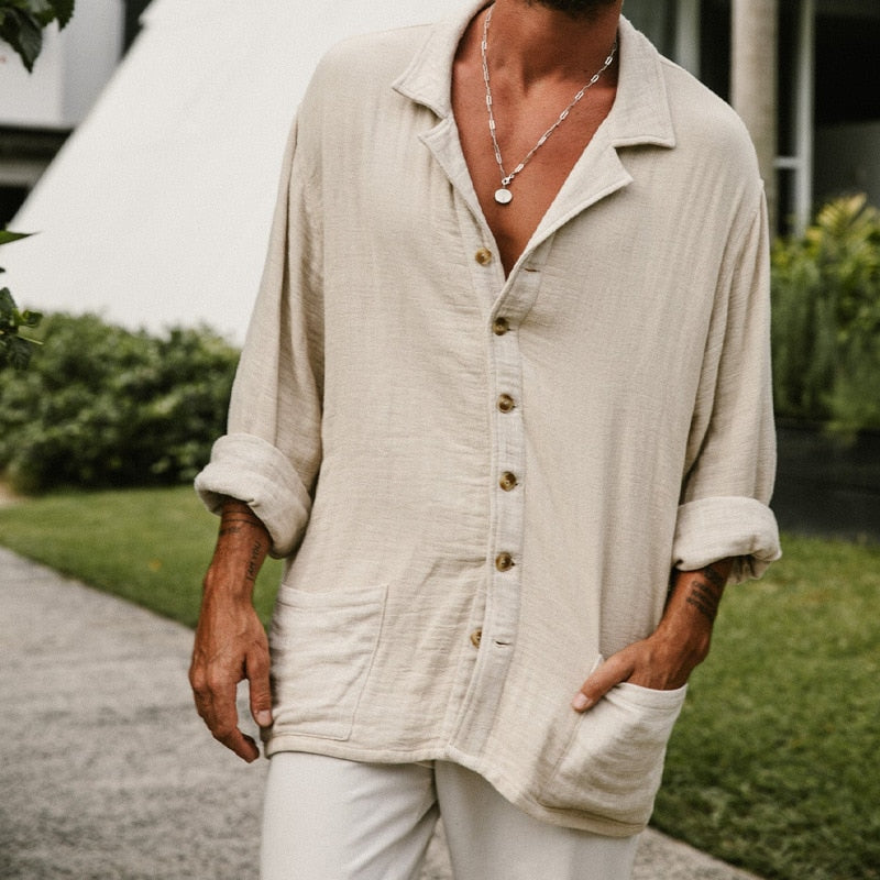 Men's White Casual Tops