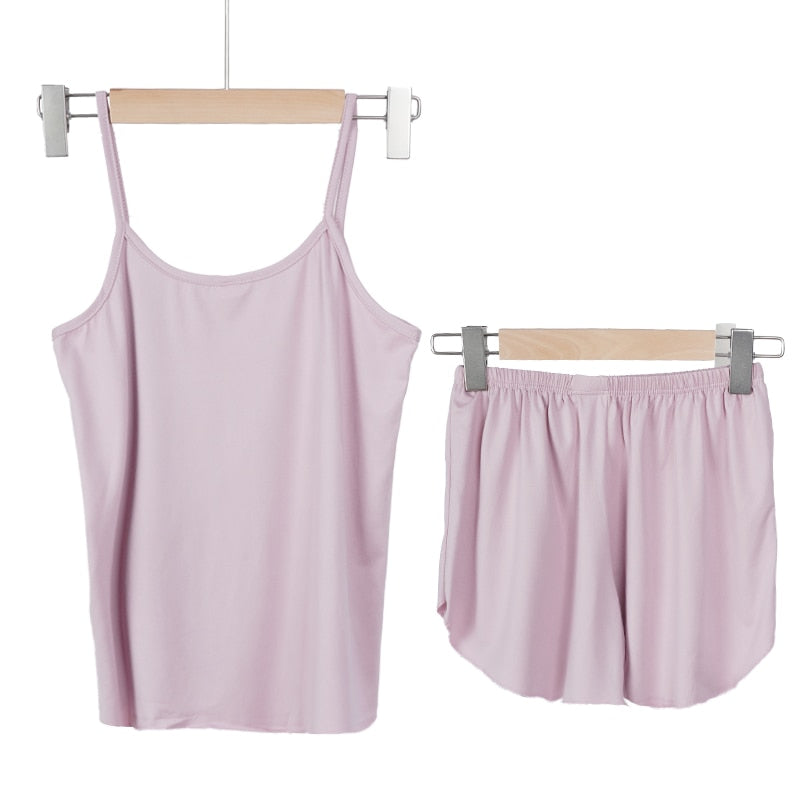 Sleepwear Set - Stylish Tank Top and Shorts for Women